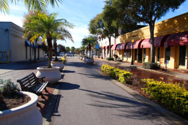 Historic Downtown Tarpon Springs streetscape.